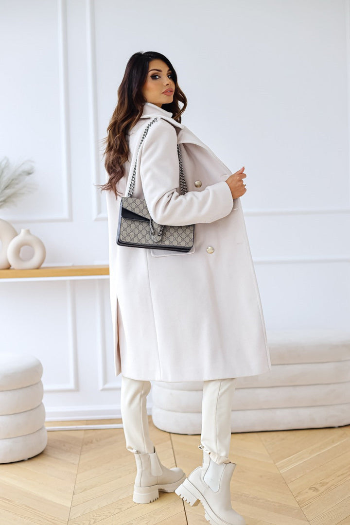 Women's Long Wool Blend Button Coat