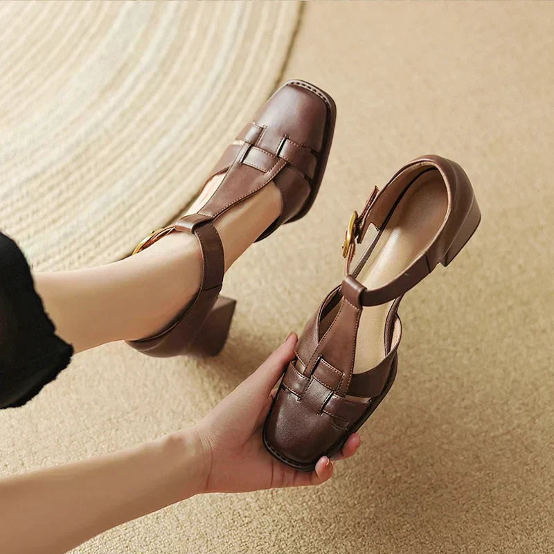 BELLIORA | SQUARE TOE SUMMER SANDALS
