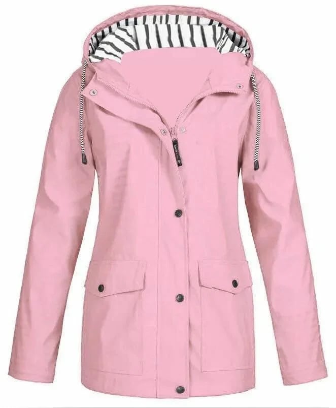 Women's Hooded Rain Jacket with Pockets