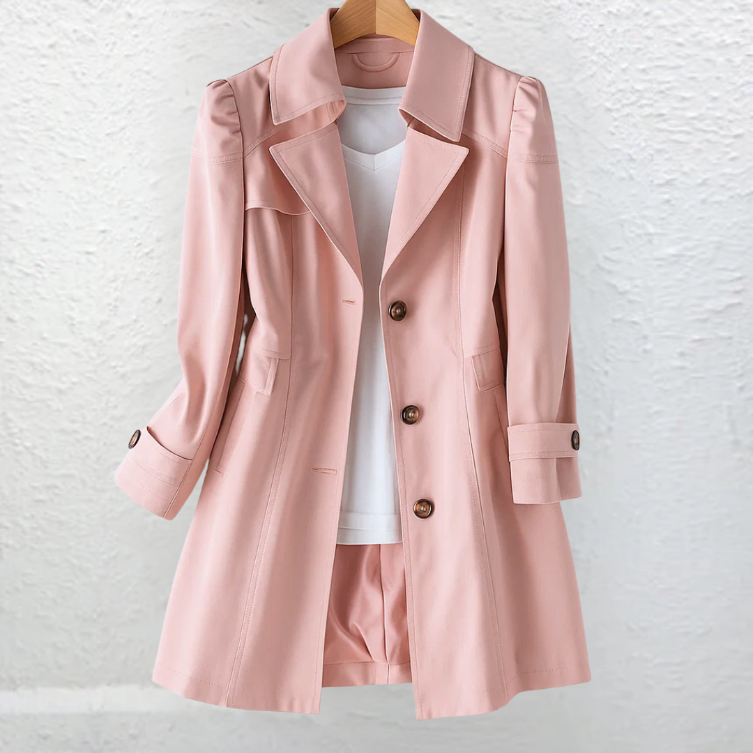 Women's Vintage-Style Fitted Trench Coat