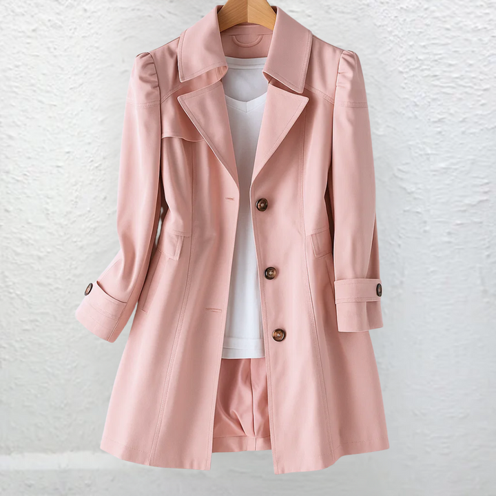 Women's Vintage-Style Fitted Trench Coat