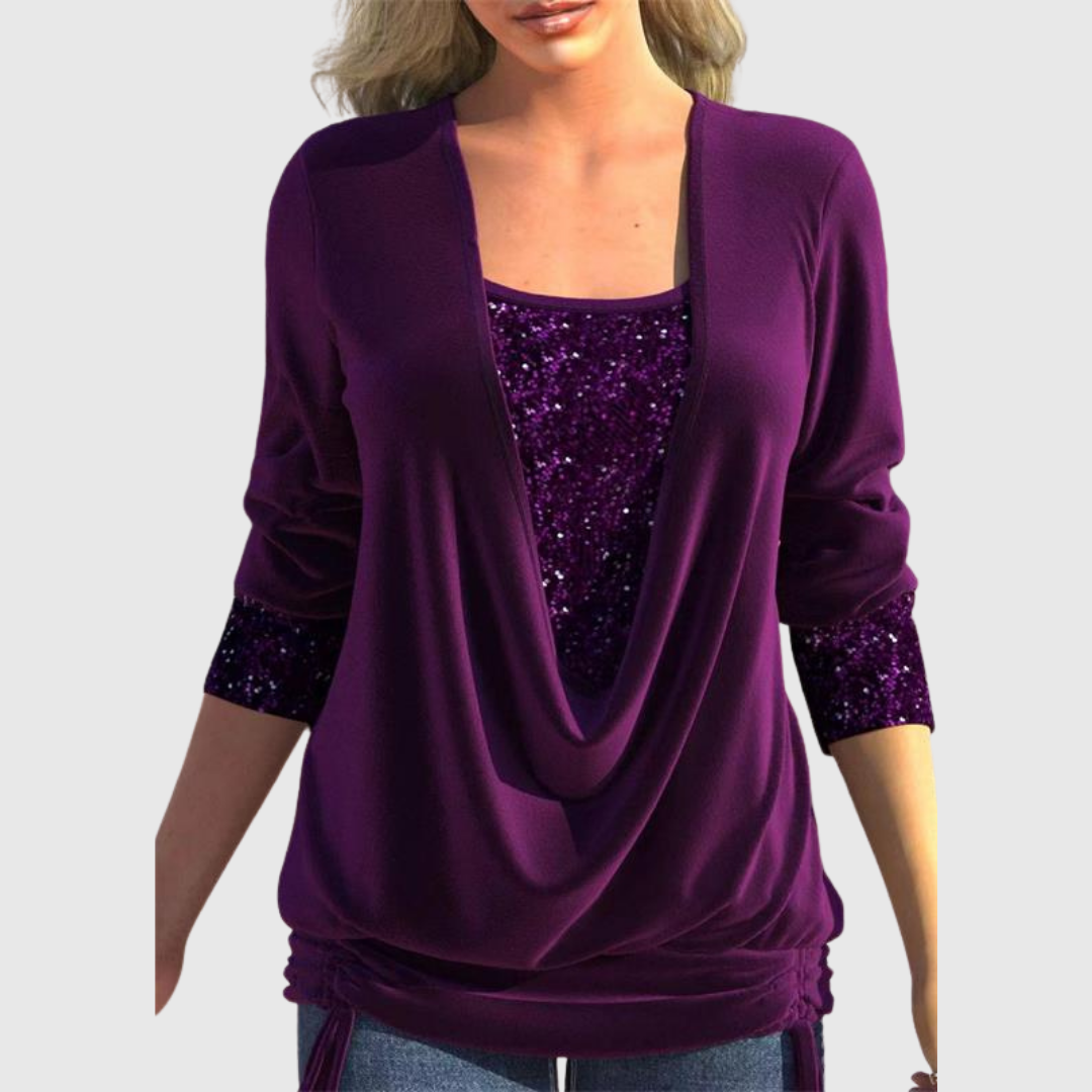 ODELINE | MODERN SEQUIN LAYER BLOUSE