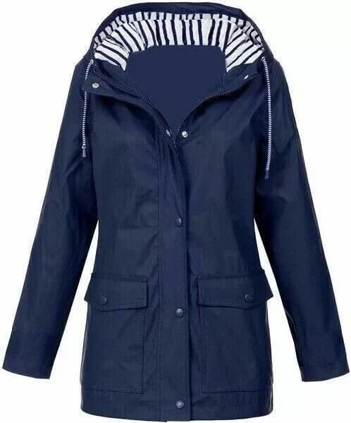 Women's Hooded Rain Jacket with Pockets