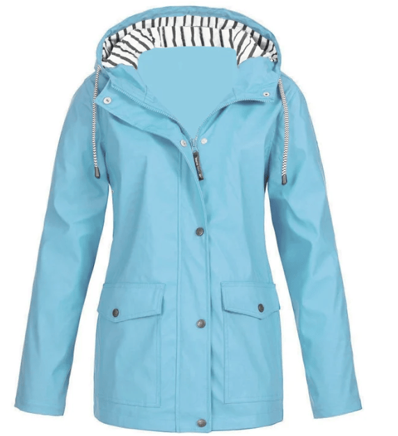 Women's Hooded Rain Jacket with Pockets