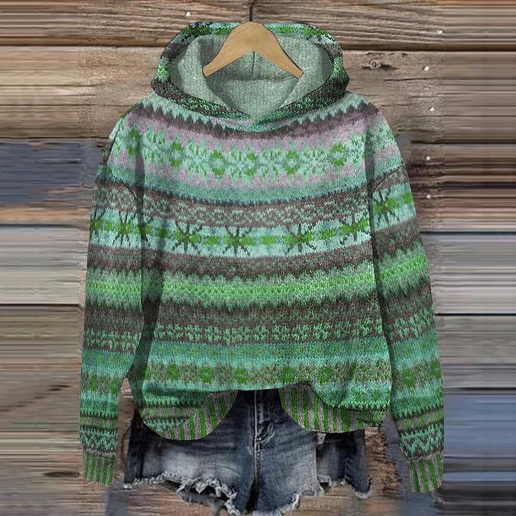 Gaby | Ethnic Retro Hooded Jumper