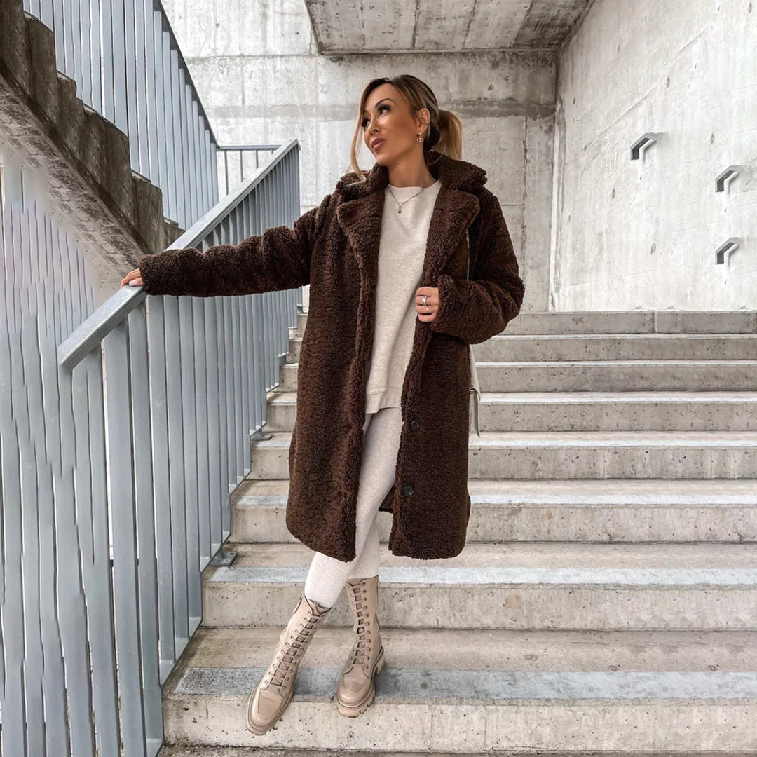 Women's Long Teddy Coat