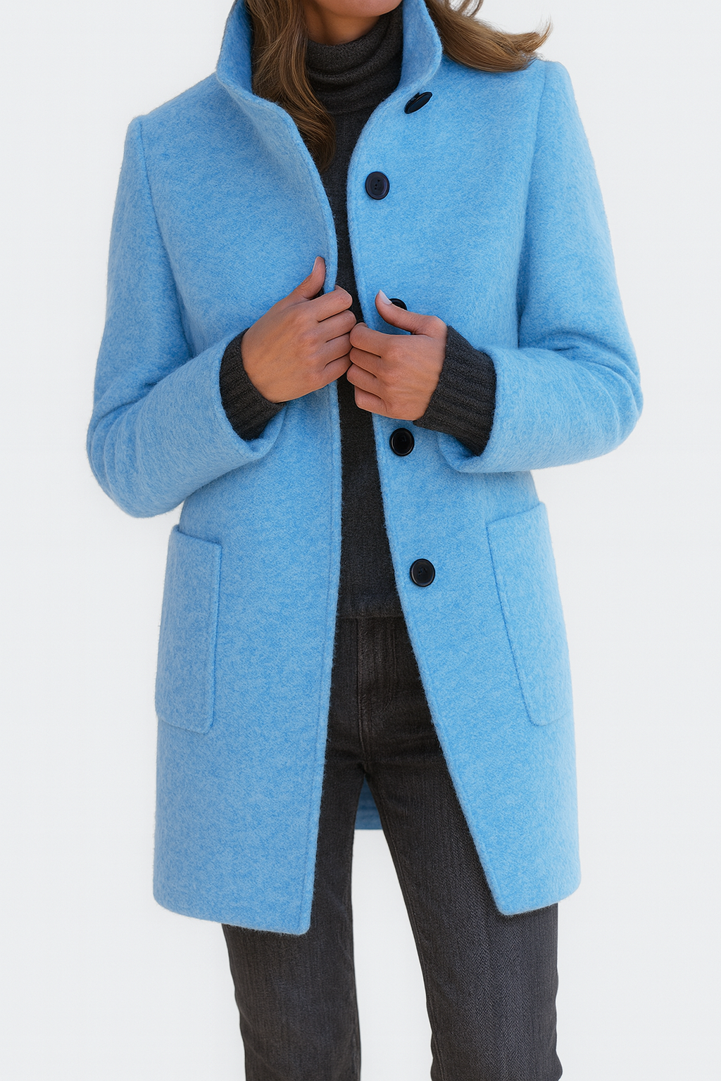 Women's Wool Blend Jacket – High Collar