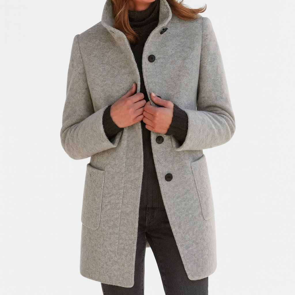 Women's Wool Blend Jacket – High Collar