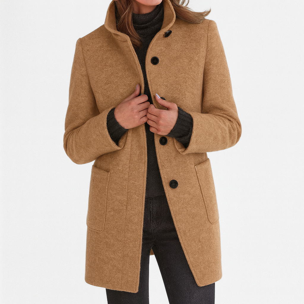 Women's Wool Blend Jacket – High Collar