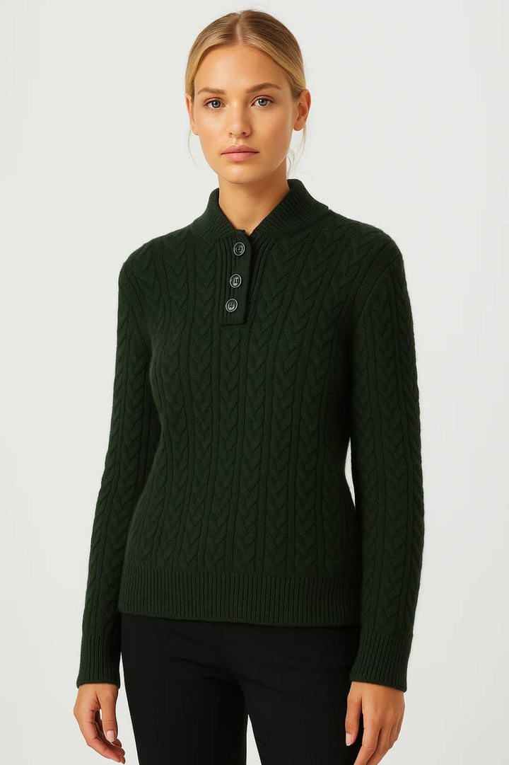 Ysella | Cable-Knit Cardigan With Buttons