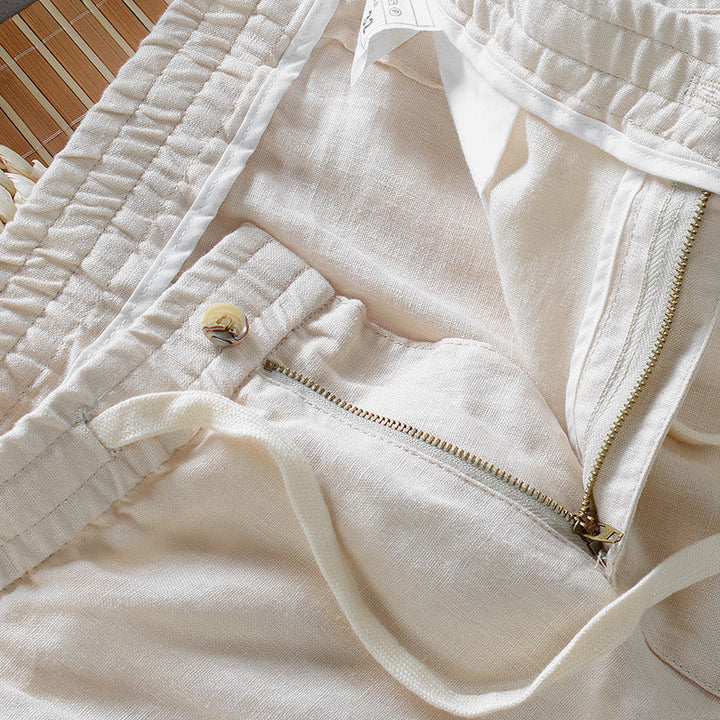 Harrington 100% Linen Trousers with Easy Waist Comfort