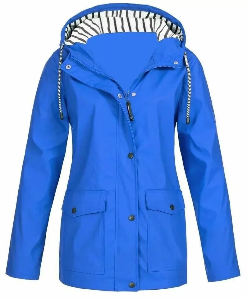 Women's Hooded Rain Jacket with Pockets