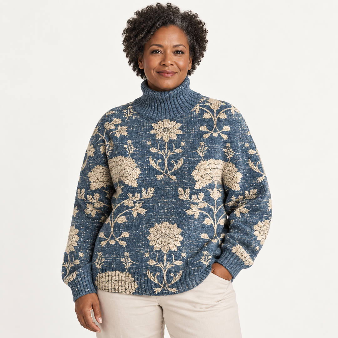 Alice artistic knit jumper on a mature model