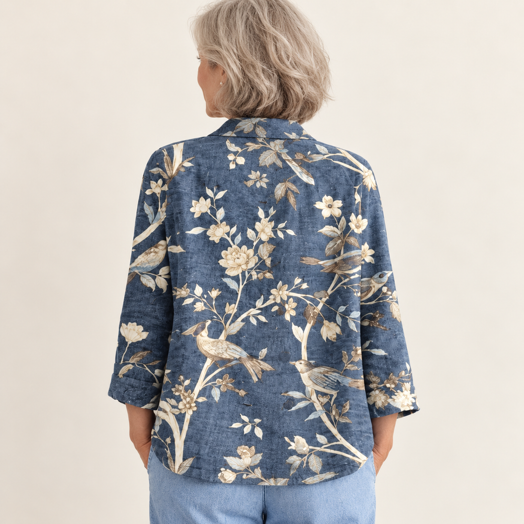 Alice Blue Botanical Blouse back view
