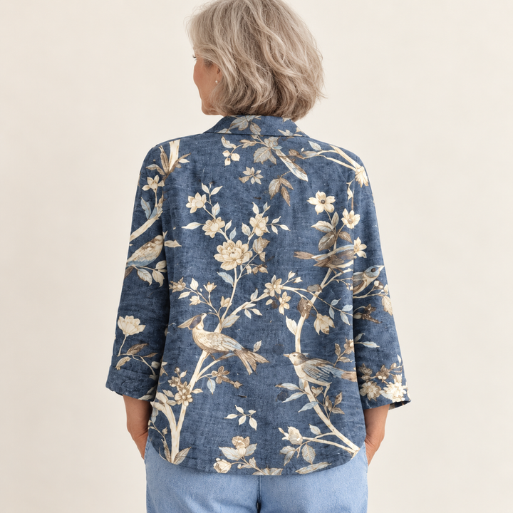 Alice Blue Botanical Blouse back view
