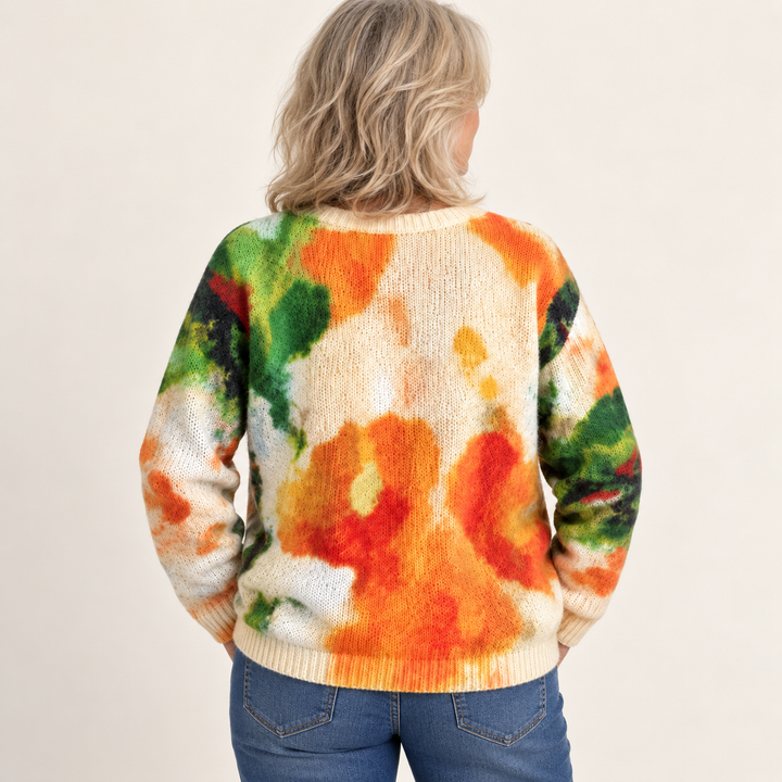 Amberlei Orange Floral Sweater back view