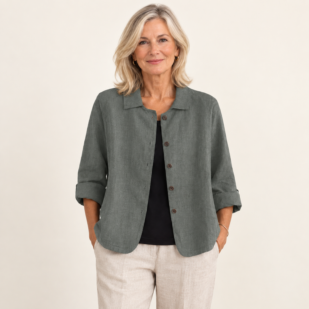 Anthea Grey-Green Blouse - front