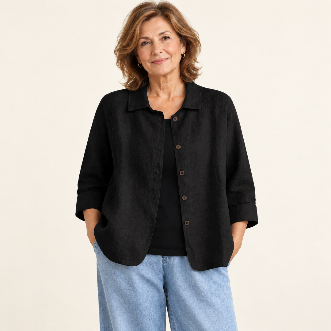 Arabella Black Blouse front view