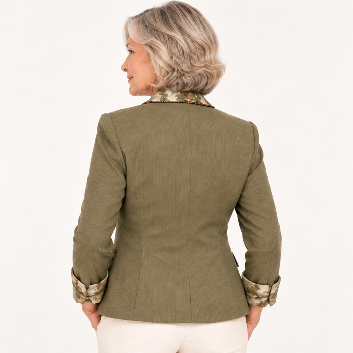 The Augusta Blazer - Khaki - clean studio back view
