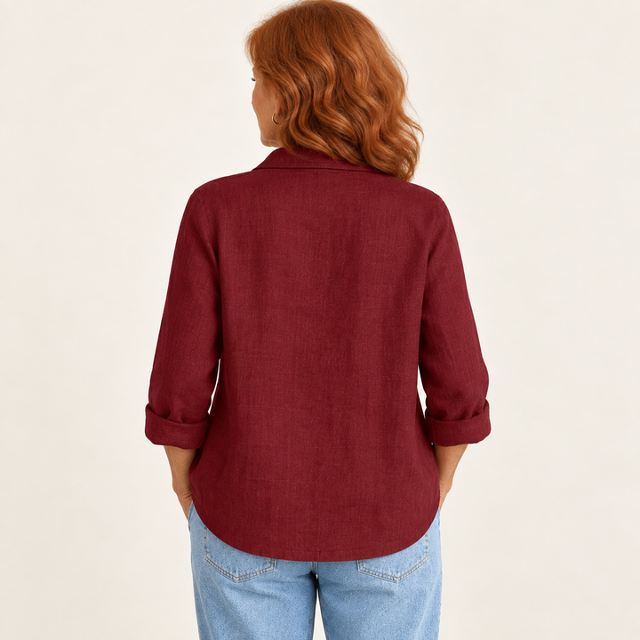 Augusta Wine Red Blouse back view