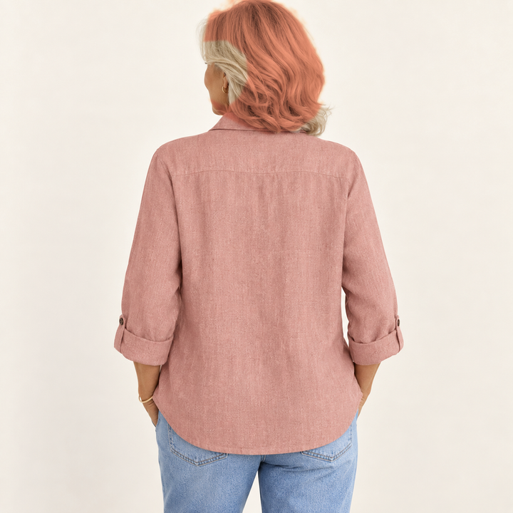 Beatrix Clay Pink Blouse back view