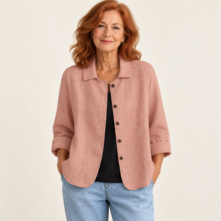 Beatrix Clay Pink Blouse front view