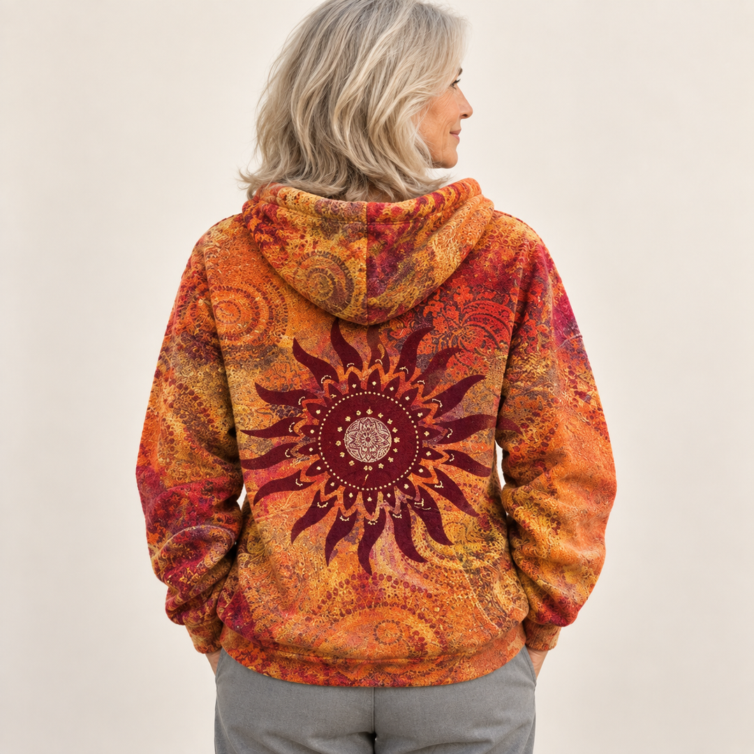 Brisenna Rainbow Sunburst Hoodie back view