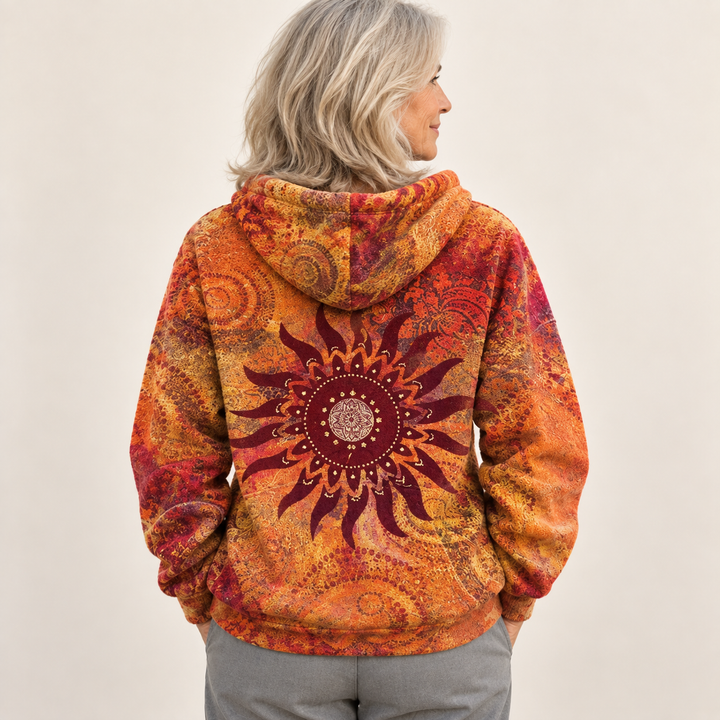 Brisenna Rainbow Sunburst Hoodie back view