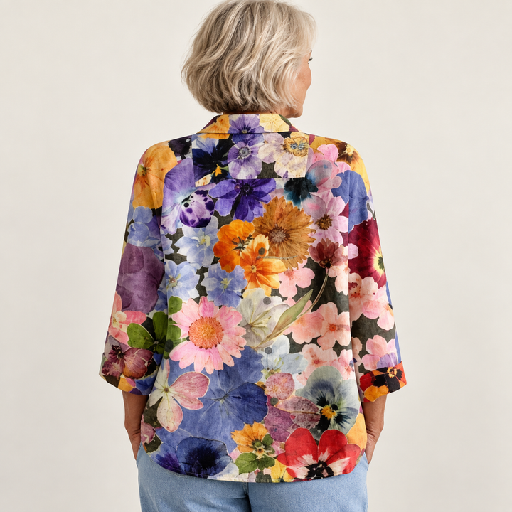 Cecilia Garden Floral Blouse back view
