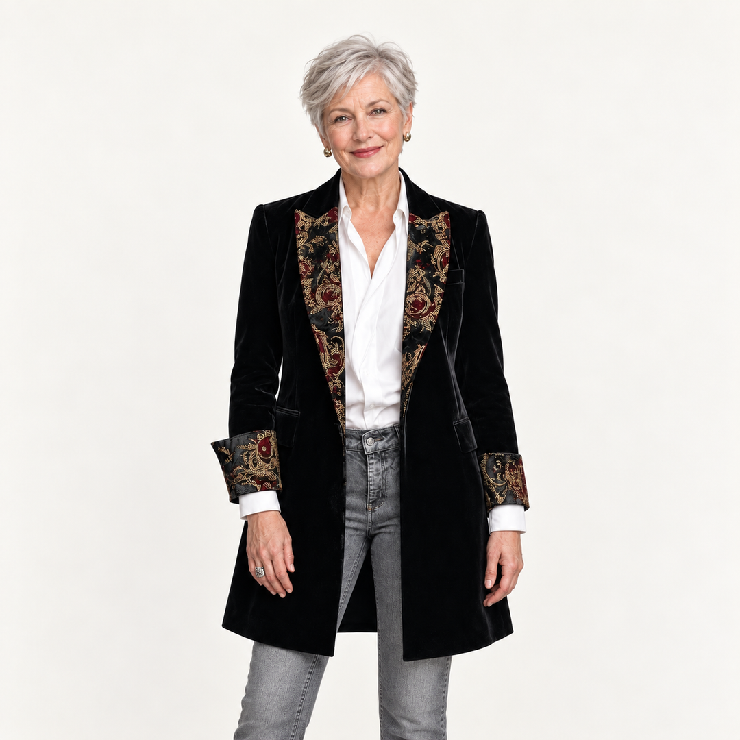 The Clarissa Longline Blazer - studio front v2