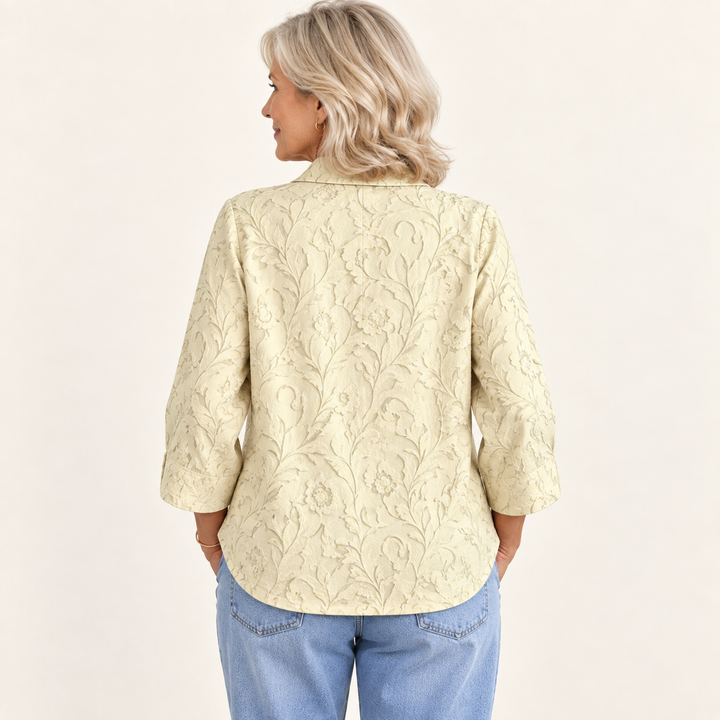 Clementine Textured Yellow Blouse back view