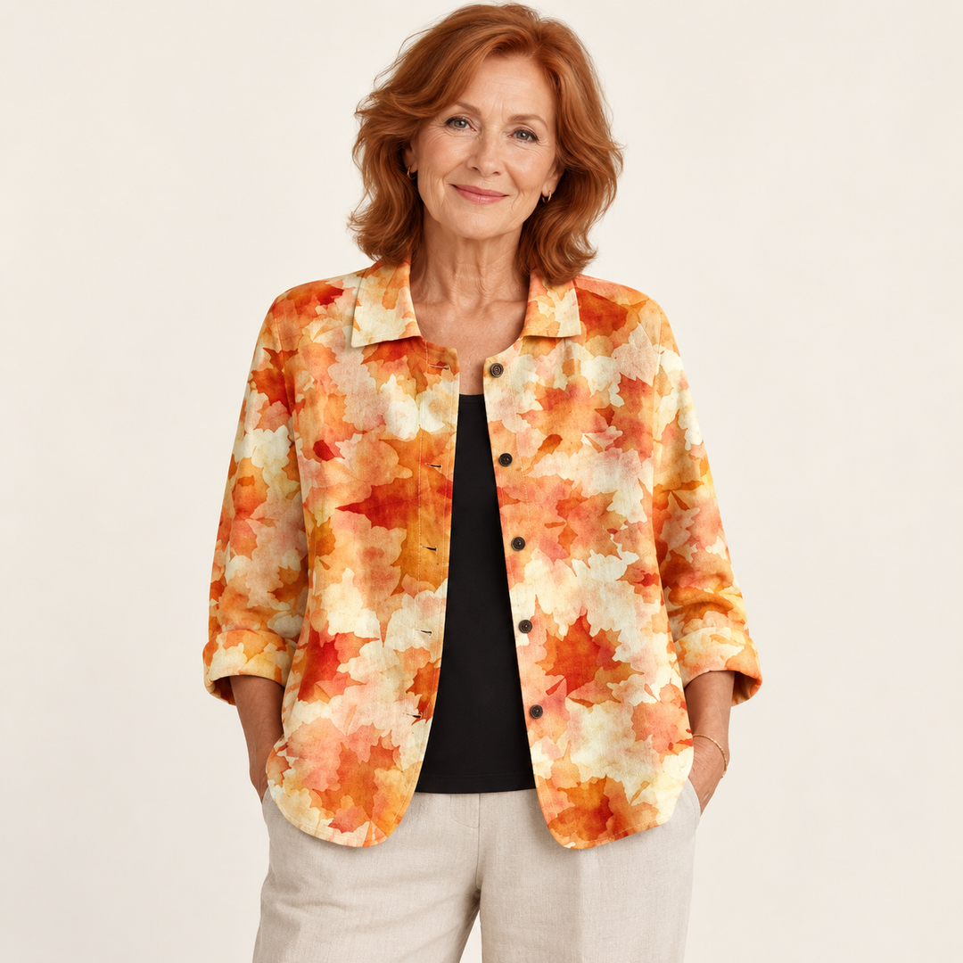 Cordelia Amber Leaf Blouse - front