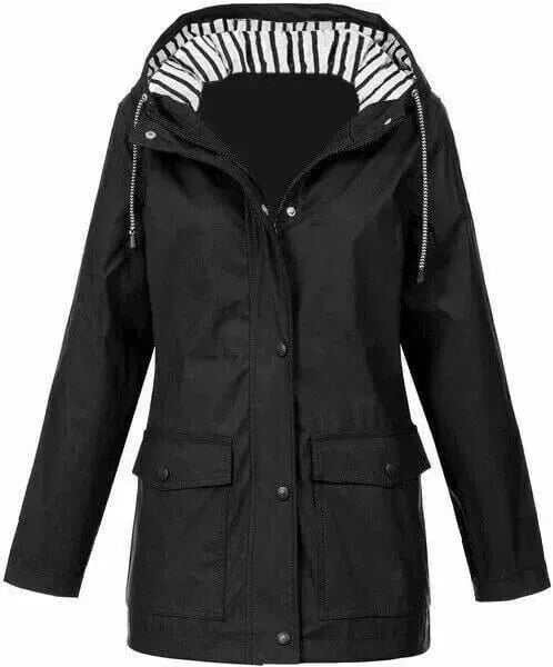 Women's Hooded Rain Jacket with Pockets
