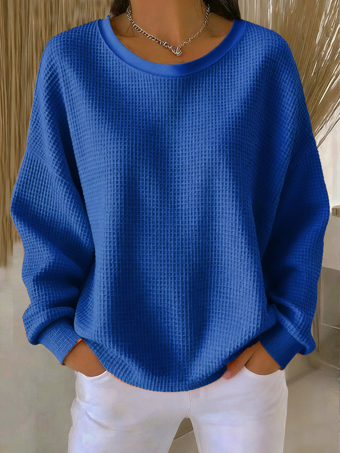 KATE | WAFFLE KNIT WINTER SWEATSHIRT