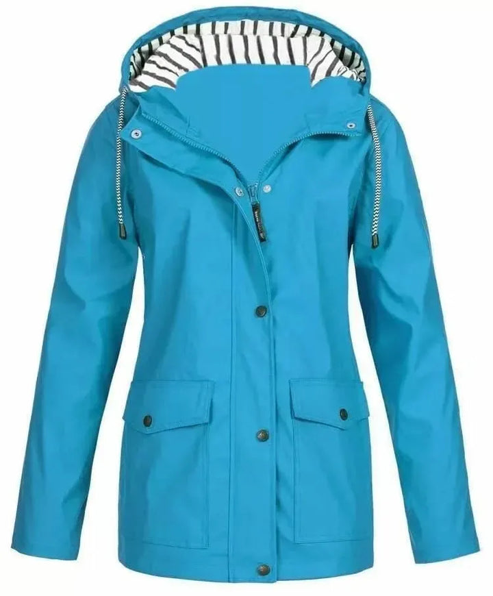 Women's Hooded Rain Jacket with Pockets