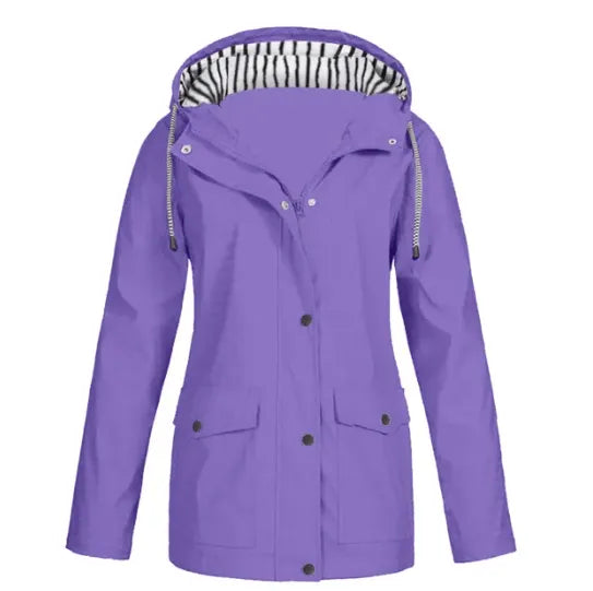 Women's Hooded Rain Jacket with Pockets