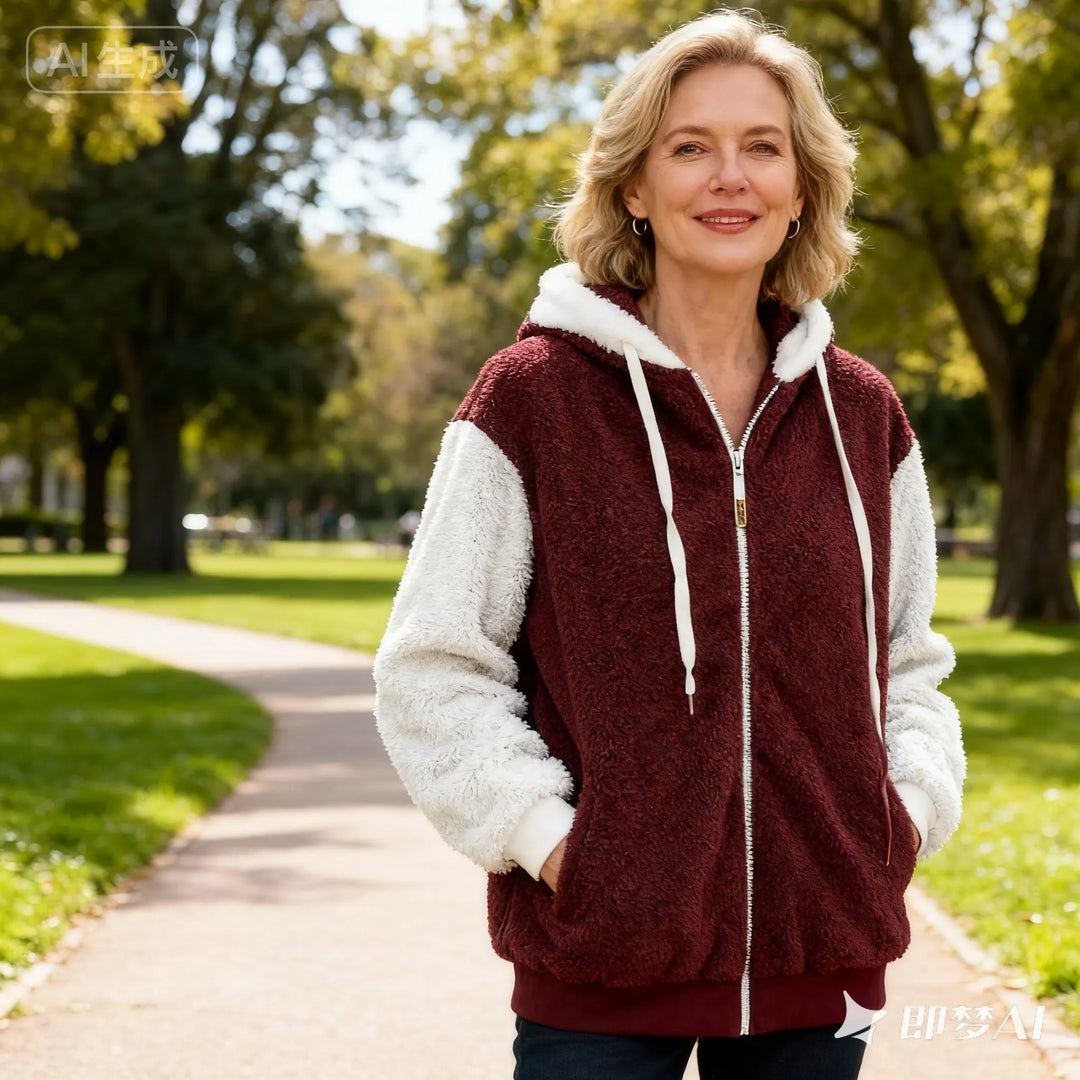 Women's Hooded Zip-Up Fleece Jacket