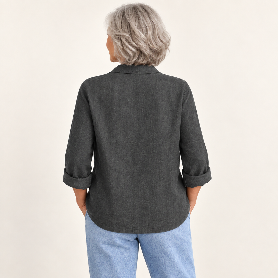 Felicity Charcoal Blouse back view