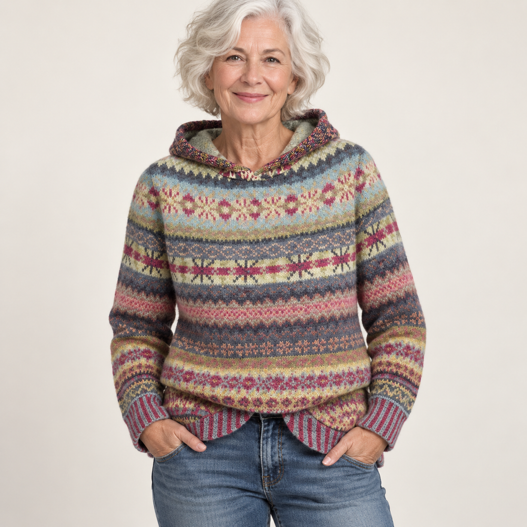 Gaby | Ethnic Retro Hooded Jumper