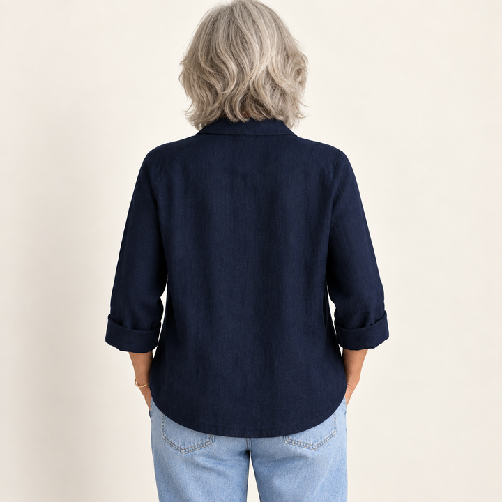 Gwendolyn Navy Blouse back view
