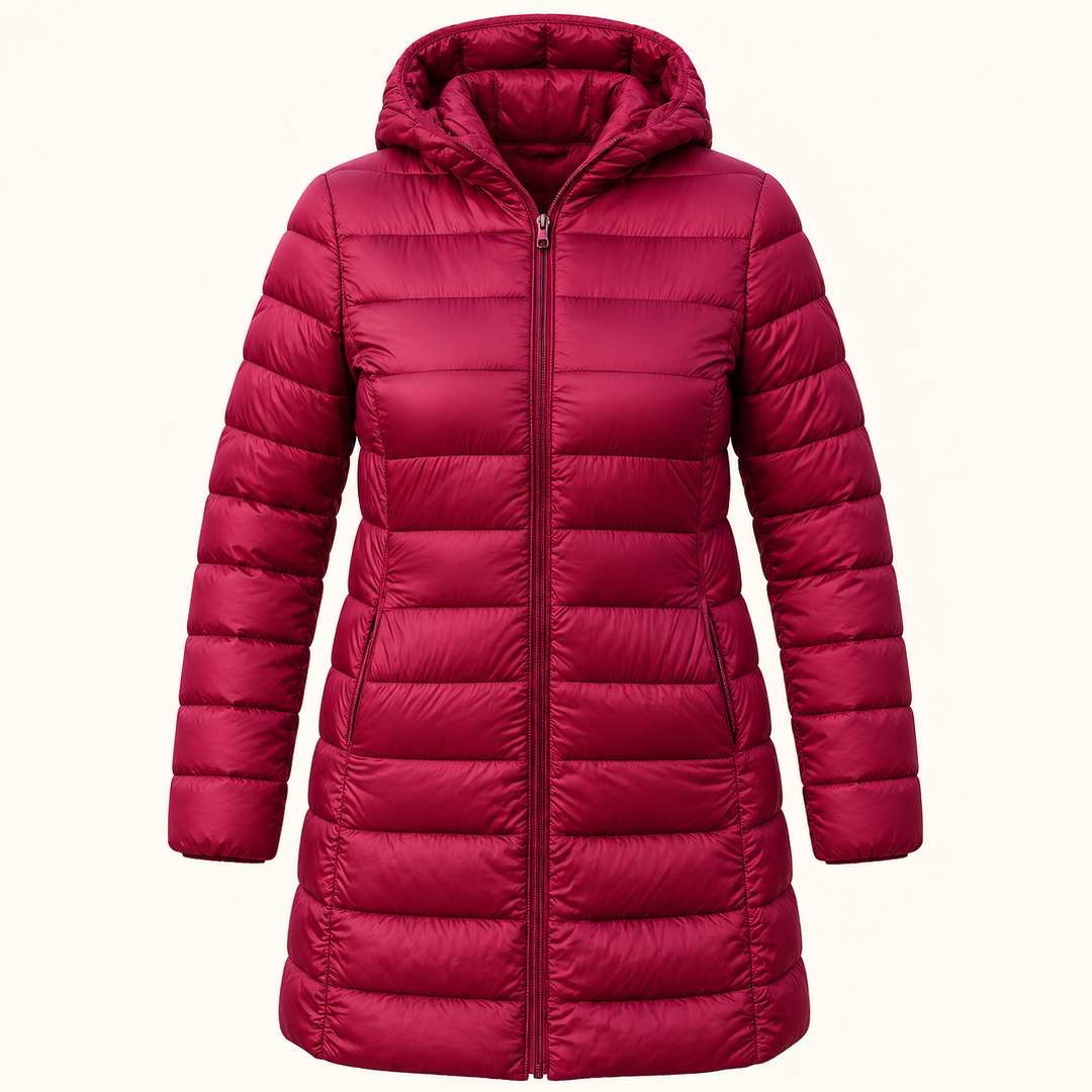 HELSA Dark Red padded jacket isolated product view