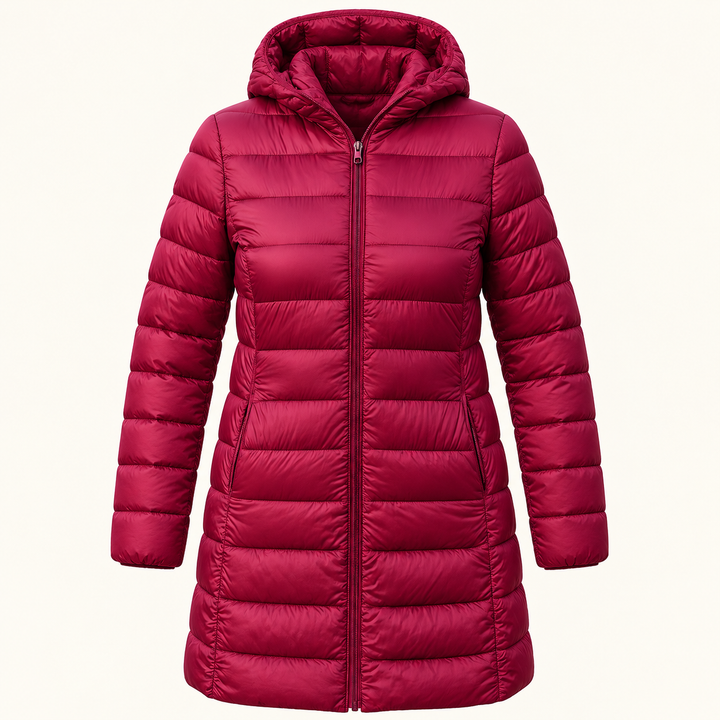 HELSA Dark Red padded jacket isolated product view