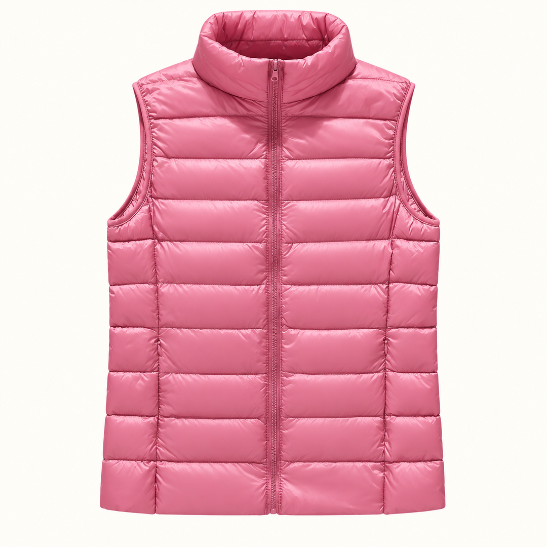 ISA Salmon padded gilet, isolated front view