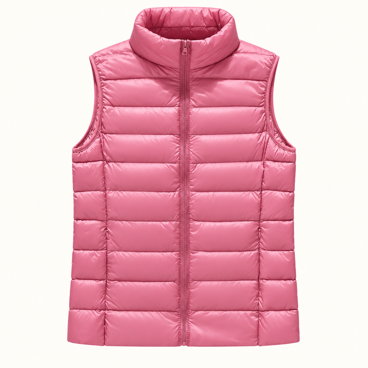 ISA Salmon padded gilet, isolated front view