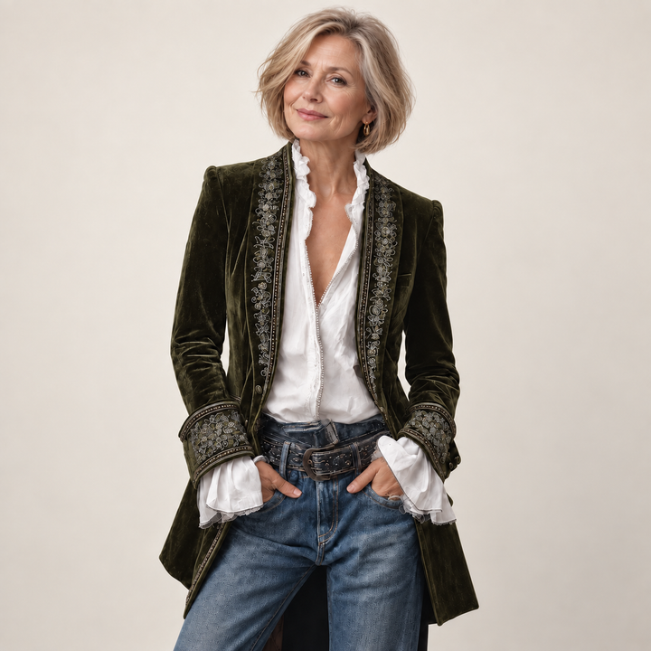 The Juliet Longline Blazer - Olive - studio v2