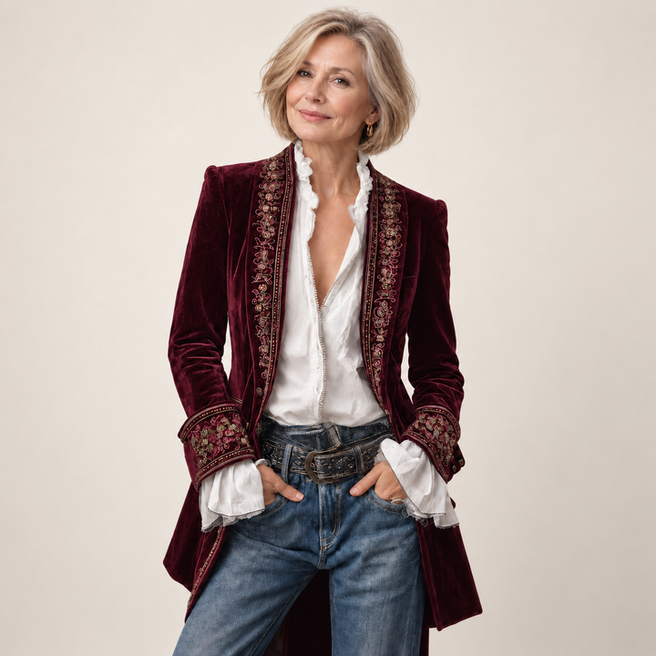 The Juliet Longline Blazer - Wind-red - studio v2