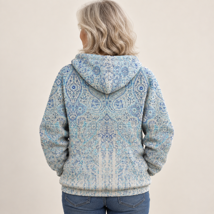 Kaelith Rainbow Sunburst Hoodie back view
