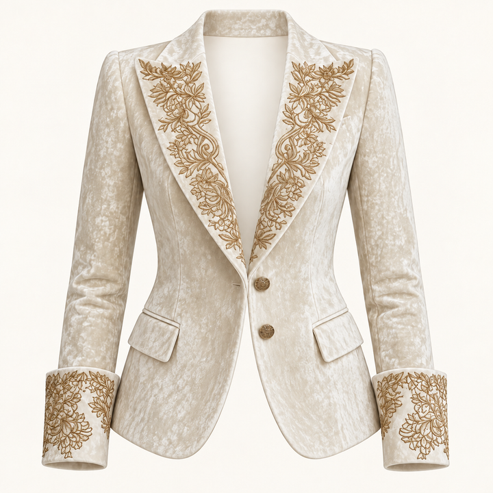 The Katharine Blazer - Ivory - product only front