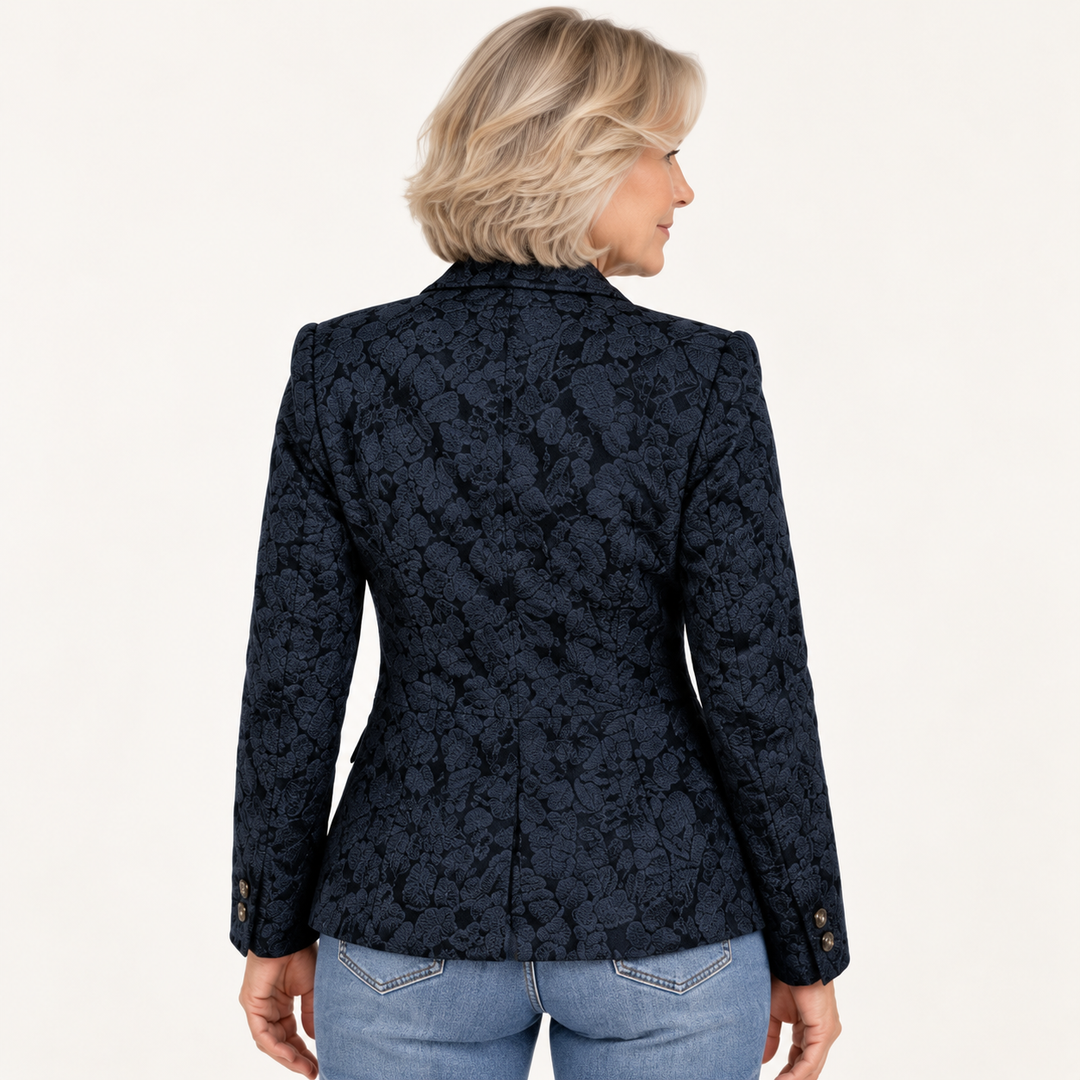 The Loretta Blazer - Black - clean studio back view