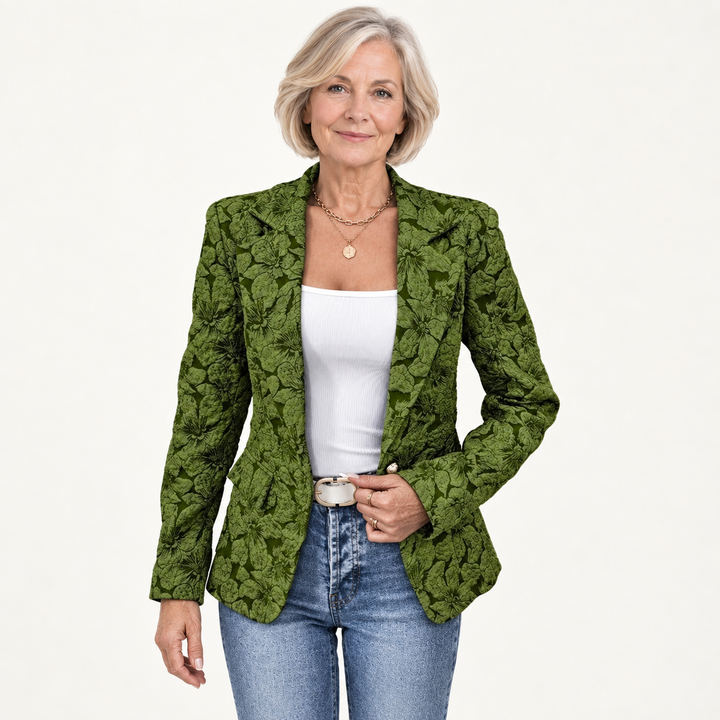 The Loretta Blazer - Green - clean studio front